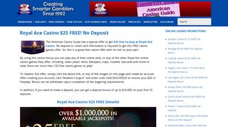 Royal Ace Casino $25 FREE! No Deposit | American Casino Guide
