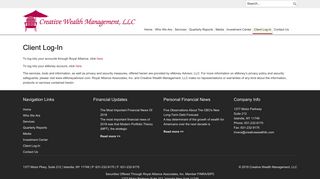 Client Log-In - Creative Wealth Management, LLC