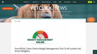 Free ROYAL Canin online weight management tool to all London Vet ...