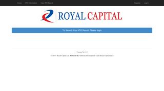 View IPO Result - IPO ISSUE - Royal Capital Ltd.