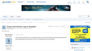 Crown and Anchor Log-in Question - Royal Caribbean International ...
