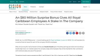 An $80 Million Surprise Bonus Gives All Royal Caribbean Employees ...