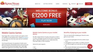 Royal Vegas Mobile Casino | Get €1200 Welcome Bonus