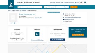 Royal Distributing Inc | Better Business Bureau® Profile