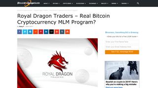 Royal Dragon Traders Review - Real Bitcoin Cryptocurrency MLM ...