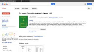 Corporate Financial Services in Wales 1989