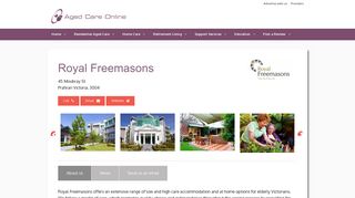 Royal Freemasons Residential Aged Care Prahran | Aged Care Online