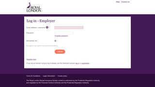 Royal London - Employer log in