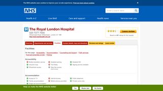 Facilities - The Royal London Hospital - NHS