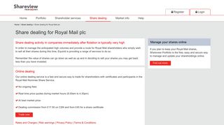 Share dealing for Royal Mail plc - Equiniti Shareview