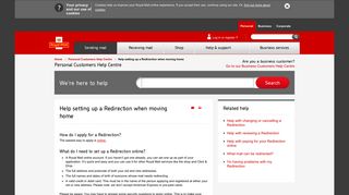 Help setting up a Redirection when moving home - Royal Mail