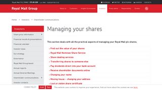 Managing your shares - Royal Mail Group