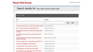 Post Office Success Factors Jobs - Royal Mail Group Jobs