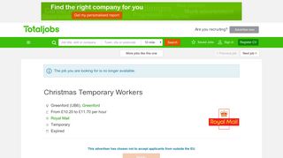 Christmas Worker in Greenford (UB6) | Royal Mail - totaljobs