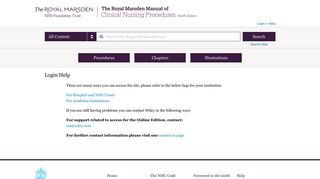 Login help - Royal Marsden Manual