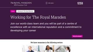 Job vacancy search: Which health sector? - The Royal Marsden