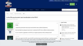Is the RN psychometric test transferable to the RFA? | Navy Net ...