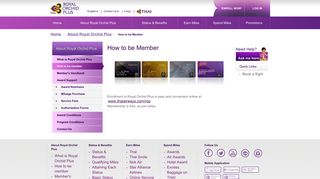 About Royal Orchid Plus | How to be Member - Thai Airways