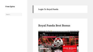 Login To Royal Panda - Free Spins