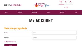 My Account - Royal Parks Half Marathon