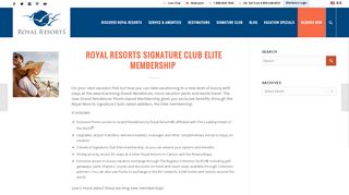 Royal Resorts Signature Club Elite Membership - Royal Resorts