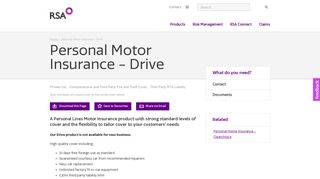 Personal Motor Insurance - Drive | RSA Broker