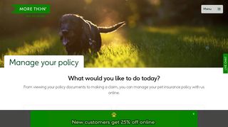 Manage your pet insurance policy | MORE THAN