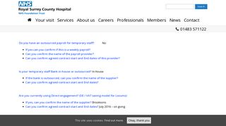 FOI 4628 Bank Staff | Royal Surrey County Hospital