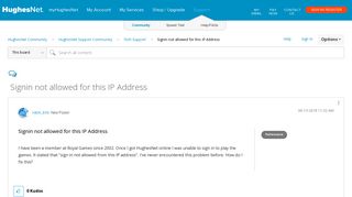 Signin not allowed for this IP Address - HughesNet Community - 100819