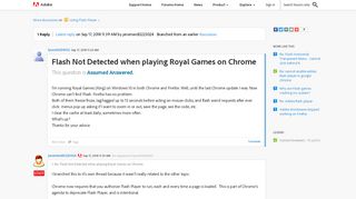 Flash Not Detected when playing Royal Games on ... | Adobe ...