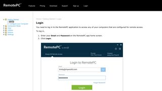 Login - RemotePC for Windows