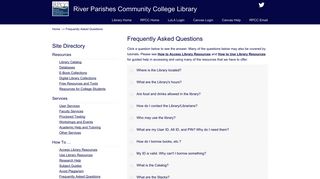 Frequently Asked Questions – River Parishes Community College ...