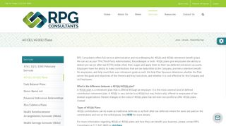 401(k)/403(b) Retirement Benefit Plan Administration | RPG Consultants