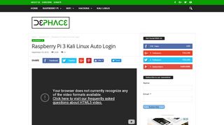Raspberry Pi 3 Kali Linux Auto Login - Dephace