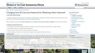 Changing Your RCS Account Password or Obtaining a New Password ...