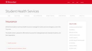 Insurance | Student Health Services - RPI Student Health Center