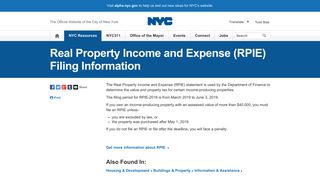 Real Property Income and Expense (RPIE) Filing Information | City of ...