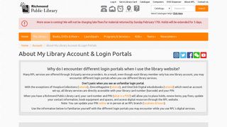 About My Library Account & Login Portals | Richmond Public Library