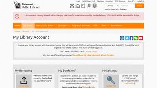 My Library Account | Richmond Public Library