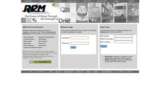 RPM Transportation - User Login Page