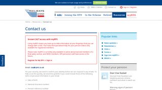 Contact us - Railways Pension Scheme