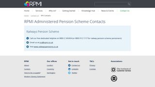 RPMI Administered Pension Scheme Contacts
