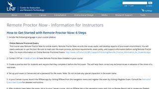 UNF - Center for Instruction & Research Technology - Remote Proctor ...