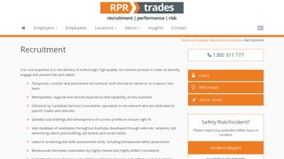 Recruitment – RPR Trades
