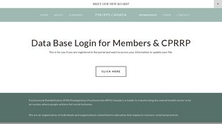 Data Base Login for Members & CPRRP — PSR/RPS Canada
