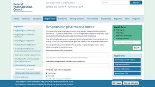Responsible pharmacist notice | General Pharmaceutical Council