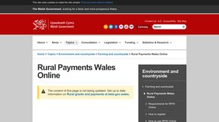 Welsh Government | Rural Payments Wales Online