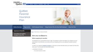 Applying for Benefits | Québec Parental Insurance Plan