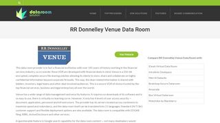 Best Virtual Data Room Service Provider RR Donnelley Venue Data ...