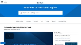 Getting Started with Spectrum Email Instructions for ... - Spectrum.net
